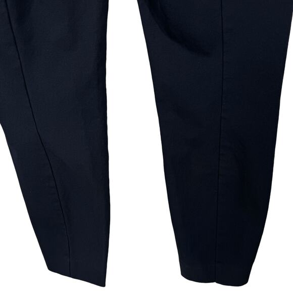 Everlane SZ 8 Dress Pants Flat Front Side Zip Elastic Waist Mid-Rise Navy Blue - Picture 5 of 8
